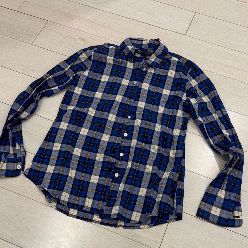 Banana Republic Blue Checkered Buttondown Shirt